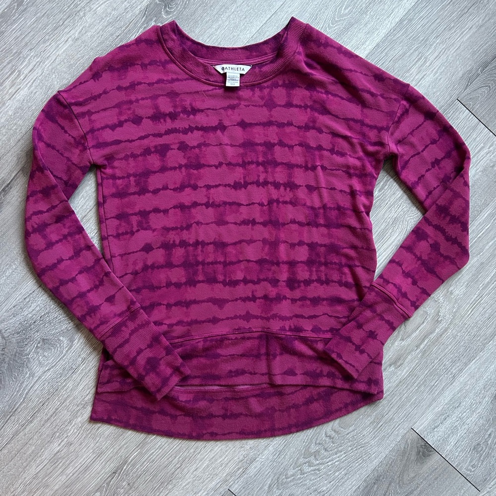 Athleta Coaster Luxe Sweatshirt Tahiti Vintage Plum size XXS (runs large)